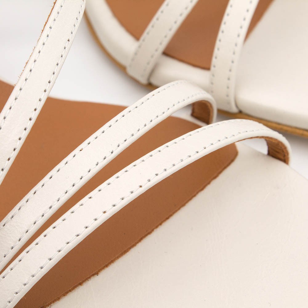 piel blanco roto natural PHUKET - Sandalia de vestir de tiras con tacón de diseño. Zapatos mujer primavera verano 2020