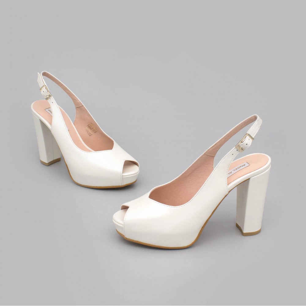 white block heel slingback