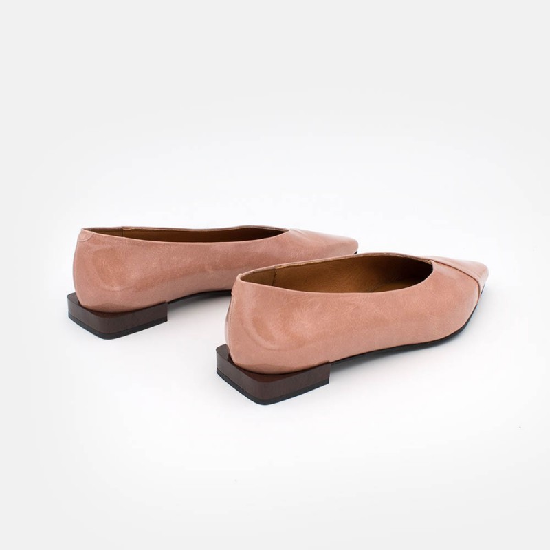 charol rosa palo HATIA - Bailarinas de punta fina de tacón plano. otoño invierno 2020 2021 Zapatos de mujer online. 20564-530B