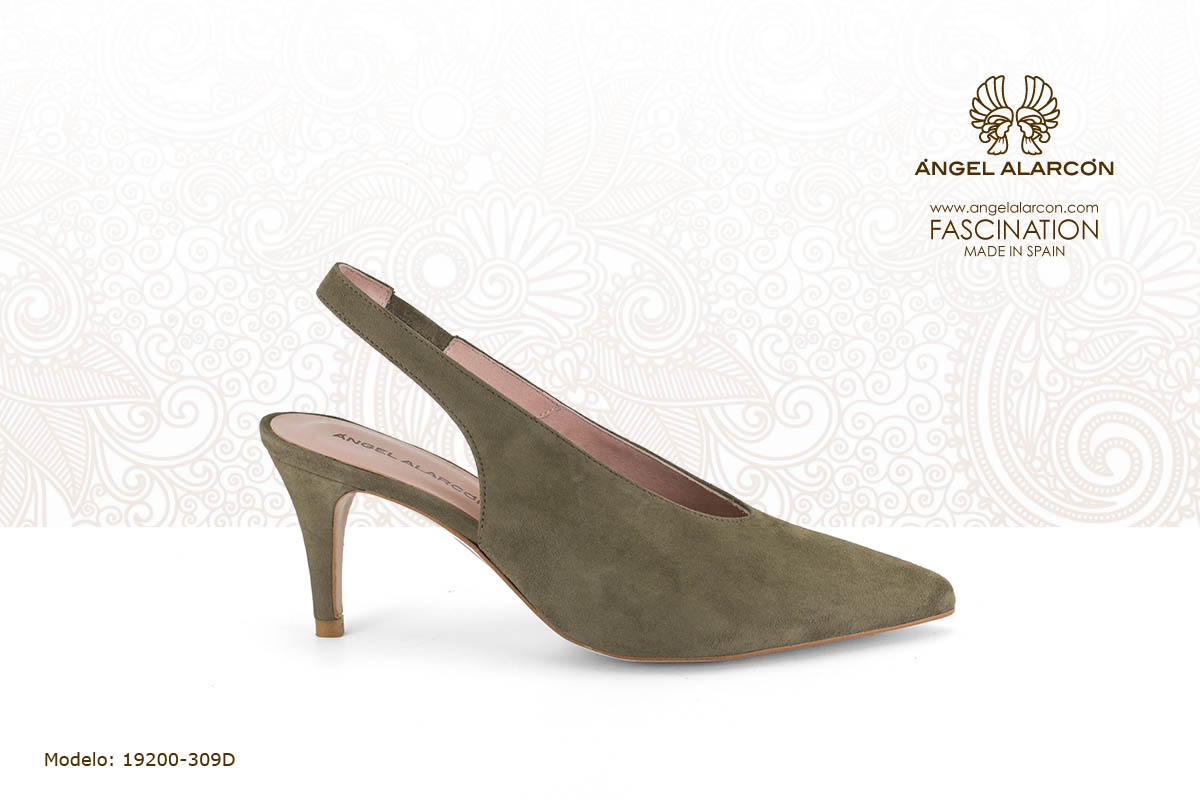 11 slingback veerde piel - zapatos de vestir y fiesta de la marca Angel Alarcon - calzado de mujer - coleccion primavera verano 2019 - 19200-309D