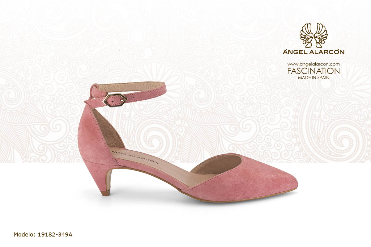 d'orsay con pulsera 6 kitten heel atado d'orsay rosa palo - zapatos de vestir y fiesta de la marca Angel Alarcon - calzado de mujer - coleccion primavera verano 2019 - 19182-349A