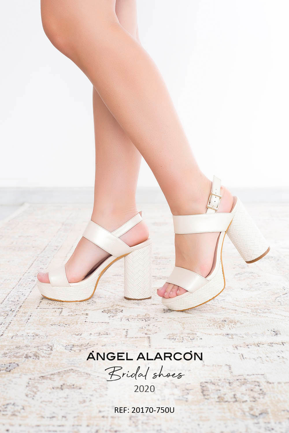 wedding shoes 2020 20170-750U IVORY. Comfortable women's wedding shoes by Angel Alarcon