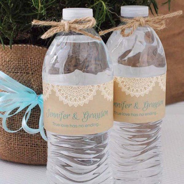 bebida agua personalizada para una boda